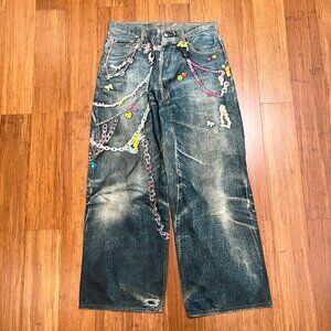 Acne Studios Candy Key Chain Paint Splatter Jeans